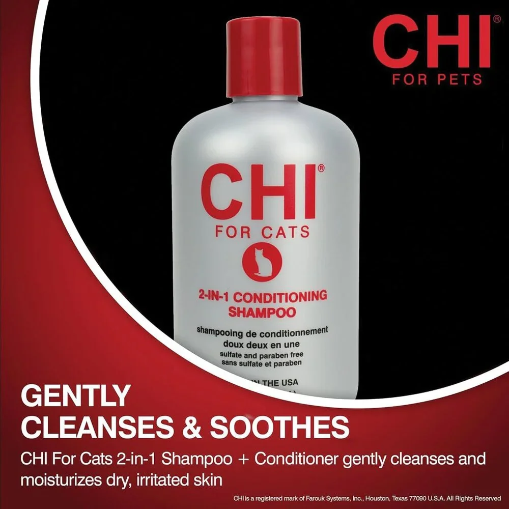 2/$22 💥🆕 Chi for Cats Chi for Cats 2 in 1 Shampoo and Conditioner 16oz | 5644